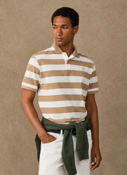 Classic Fit Short Sleeve Striped Polo