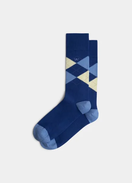 Combed Cotton Argyle Sock