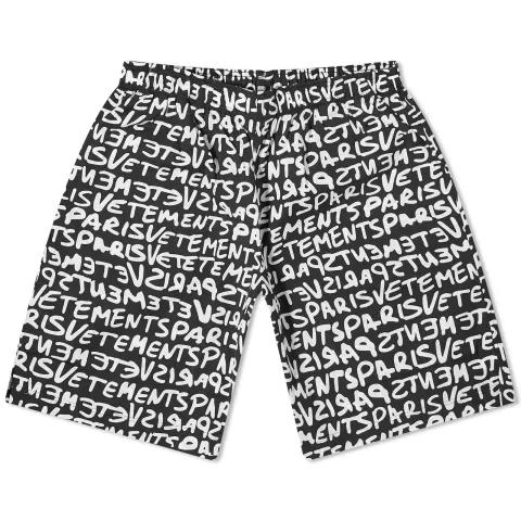 Grafitti Print Poplin Shorts