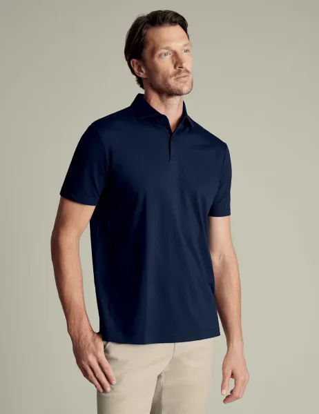 Charles Tyrwhitt Cotton Rich Pique Polo Shirt Navy