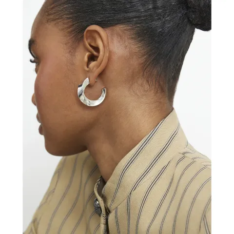 River Island Chunky Twist Hoop Earrings