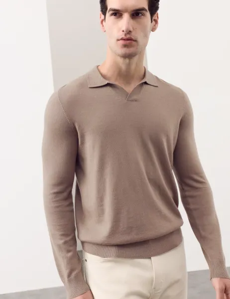 Autograph Pure Extra Fine Merino Wool Knitted Polo Shirt