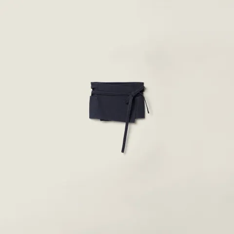 Garment-dyed gabardine miniskirt