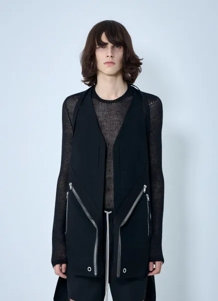 Asymmetric Zip Detail Vest