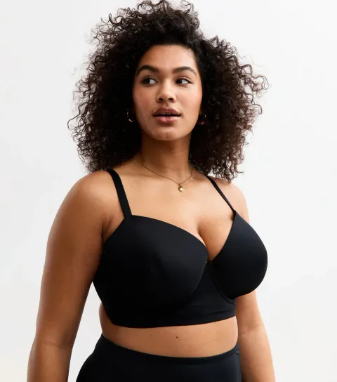 Women's Plus Size Black Smooth Multiway Padded Bra Curves