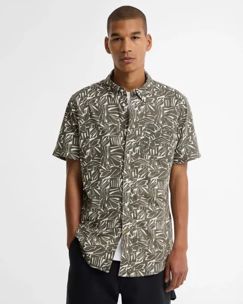 Orton Printed Tailored Short-Sleeved Shirt