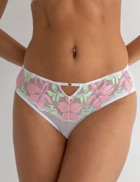 Pour Moi Embroidered Knickers White Mix
