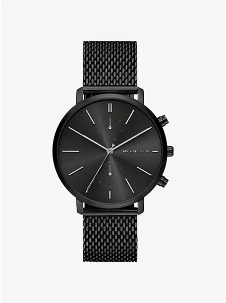 Oversized Blake Black-Tone Mesh Watch