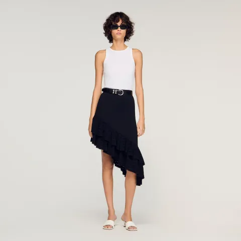 Asymmetrical knit skirt