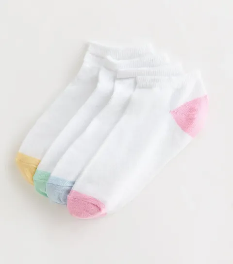 Pack of White Contrast Trim Trainer Socks