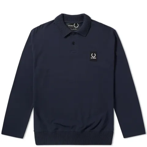 Long Sleeve Rib Collar Polo
