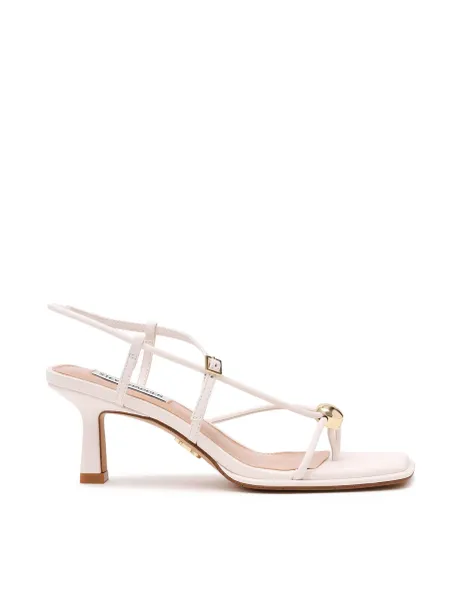Steve Madden Jackpots Kitten Heel Sandals White