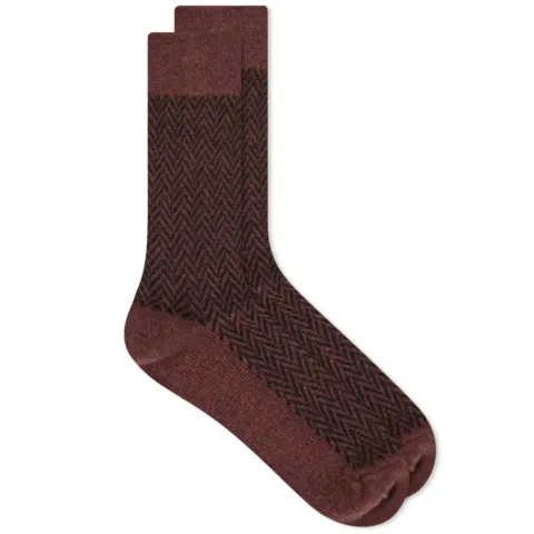 Wool Herringbone Crew Sock