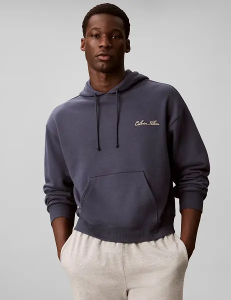 Calvin Klein Cotton Rich Script Logo Hoodie