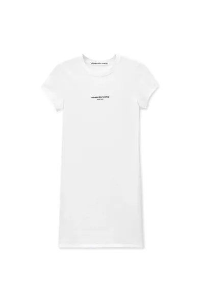 LOGO FITTED SHORT SLEEVE MINI DRESS
