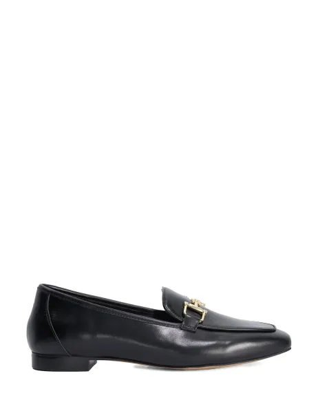 Dune London Wide Fit Leather Snaffle Trim Loafers Black