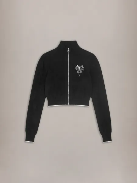WOMEN - WOMEN'S COLLEGIATE VELVET TRACK JACKET - Black