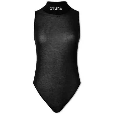 High Neck Logo Bodysuit