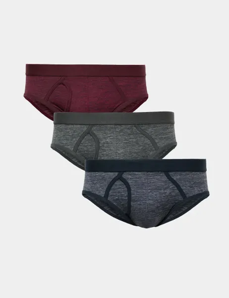 Marks & Spencer 3 Pack Cotton Rich Stretch Space Dye Briefs Multi
