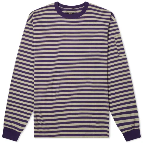 Long Sleeve Stripe Jersey Crew T-Shirt