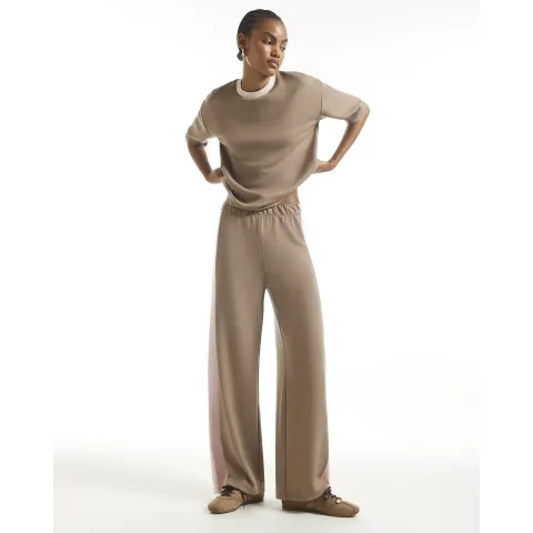 River Island Premium Tipped Wide Leg Joggers