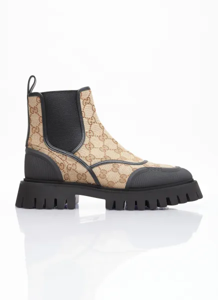GG Canvas Ankle Boots