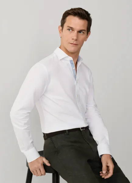Tailored Fit White Oxford Multi-Trim Shirt
