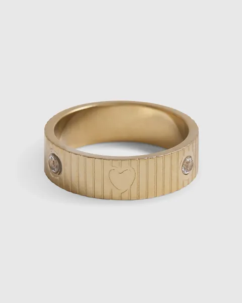 River Island Stainless Steel Waterproof Heart Ring