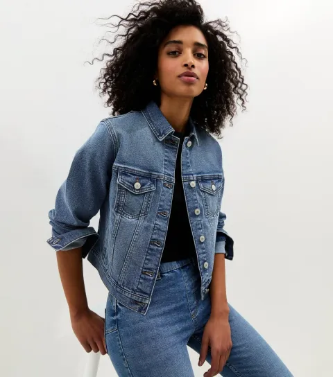 Women's Blue Mid Wash Denim Jacket