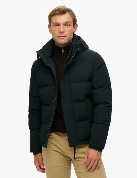 Superdry & Co Hooded Padded Quilted Puffer Jacket Green