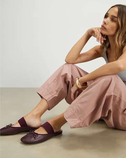 River Island Elastic Strap Backless Ballet Pumps