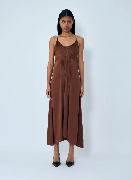 Crepe Satin Midi Dress