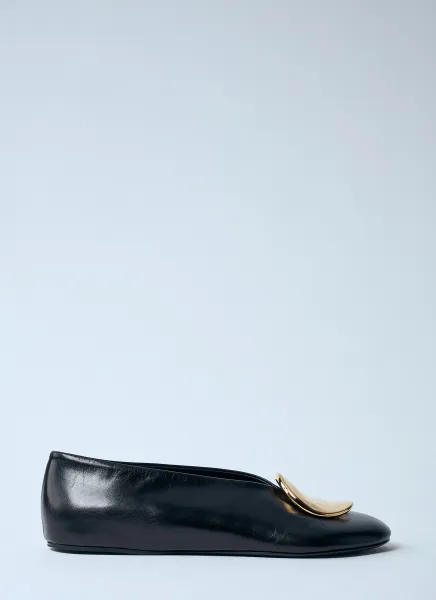 Leather Ballerina Pumps