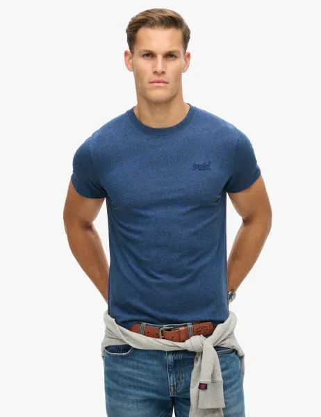 Superdry & Co Slim Fit Pure Cotton Crew Neck T-Shirt Blue