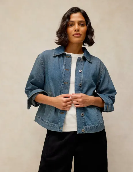 White Stuff Eva Denim Jacket Blue Denim