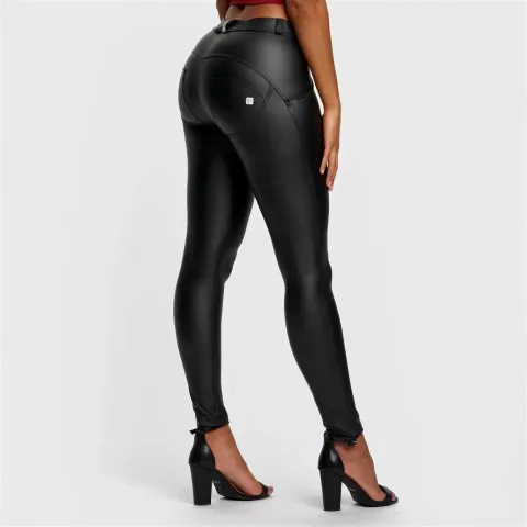 Freddy WRUP Faux Leather - Mid Rise - Full Length - Black