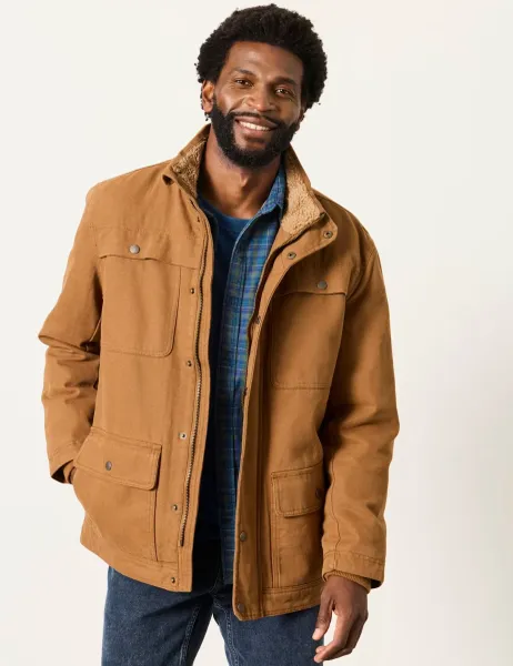 FatFace Pure Cotton Borg Lined Utility Jacket