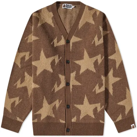 Sta Pattern Relaxed Fit Knit Cardigan