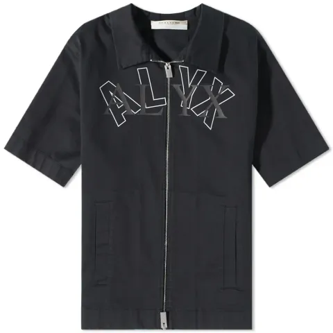 Short Sleeve Logo Zip Shirt
