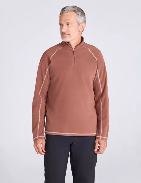 Mountain Warehouse Ashbourne II Funnel Neck Half Zip Fleece Brown