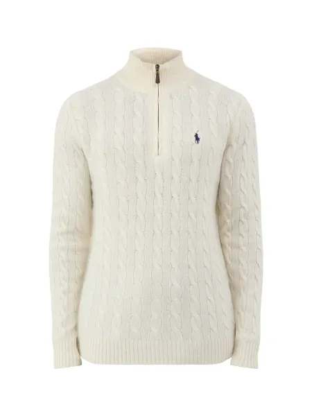 Polo Ralph Lauren Wool & Cashmere Blend Cable Knit Quarter-Zip Jumper