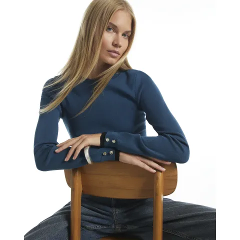 River Island Ribbed Knit Layered Cuff Top