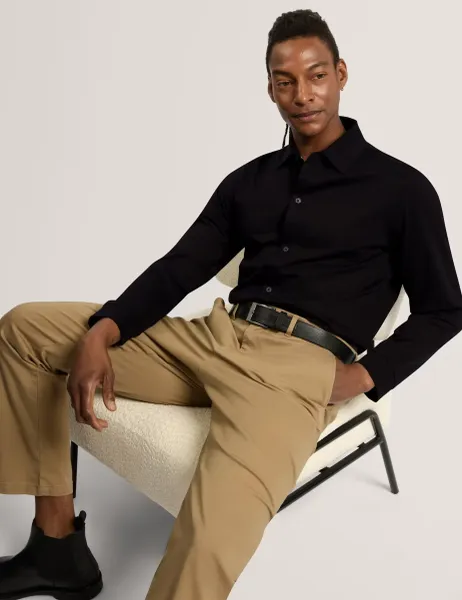 Ted Baker Pure Cotton Long Sleeve Overshirt Black