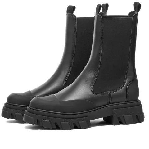 Mid Length Leather Ankle Boot