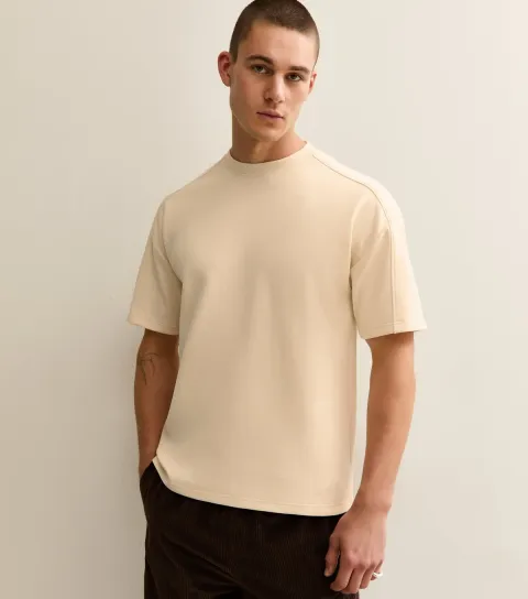 New Look Men's Off White Oversized Short Sleeve T-Shirt