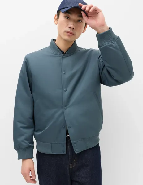 Marks & Spencer Satin Bomber Jacket Dark Slate