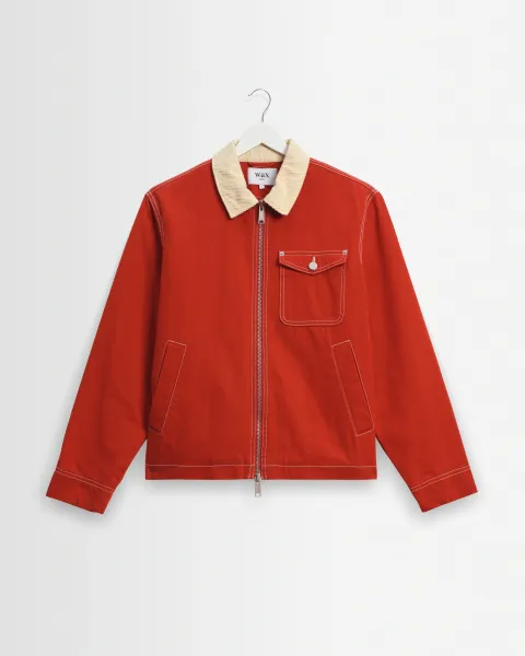 Mason - Red Peached Canvas Work Jacket