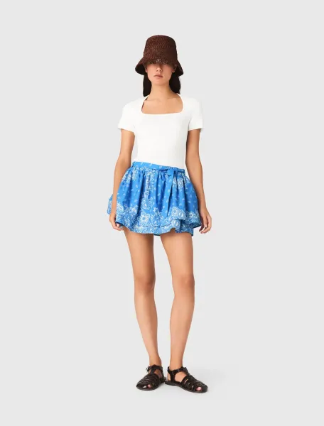 Printed ruffled skirt