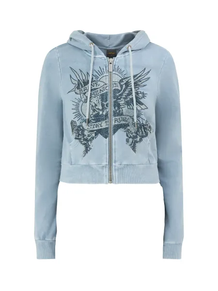 Cotton Stay True Cropped Zip-Through Hoodie