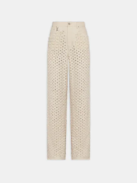 WOMEN - WOMEN'S BOUCLE DENIM STRAIGHT JEAN - Ecru